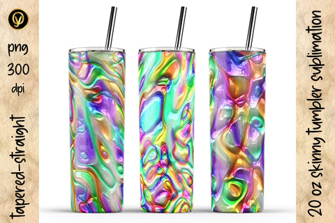 20 Oz Skinny Tumbler Abstract 3D Glossy Gel Sublimation Design Pack Sublimation oyonnidesign 