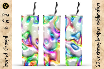 20 Oz Skinny Tumbler Abstract 3D Glossy Gel Sublimation Design Pack Sublimation oyonnidesign 