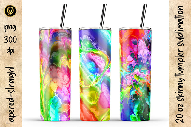 20 Oz Skinny Tumbler Abstract Fractal Sublimation Design Pack Sublimation oyonnidesign 