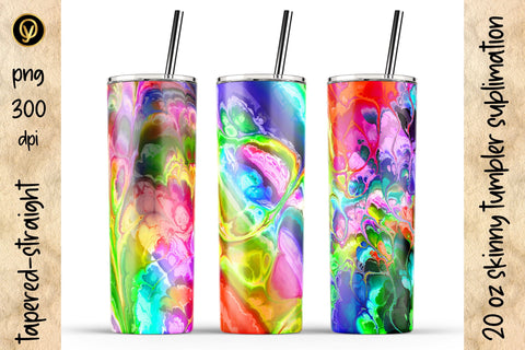 20 Oz Skinny Tumbler Abstract Fractal Sublimation Design Pack Sublimation oyonnidesign 