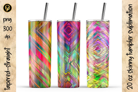 20 Oz Skinny Tumbler Abstract Geometric Sublimation Design Pack Sublimation oyonnidesign 