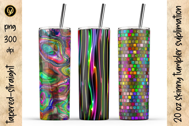 20 Oz Skinny Tumbler Abstract Geometric Sublimation Sublimation oyonnidesign 