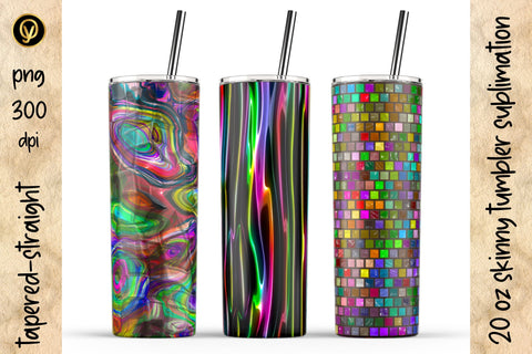 20 Oz Skinny Tumbler Abstract Geometric Sublimation Sublimation oyonnidesign 