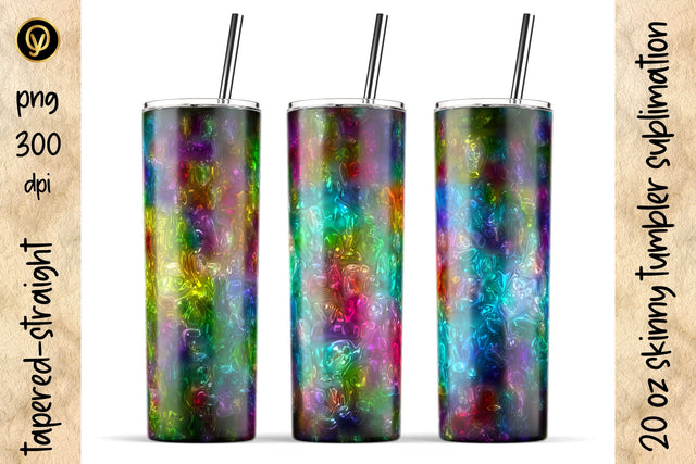 20 Oz Skinny Tumbler Abstract GlossyTexture Sublimation Design Pack Sublimation oyonnidesign 