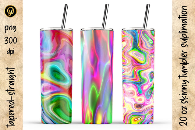 20 Oz Skinny Tumbler Abstract Liquid Sublimation Design Pack Sublimation oyonnidesign 
