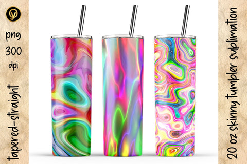 20 Oz Skinny Tumbler Abstract Liquid Sublimation Design Pack Sublimation oyonnidesign 