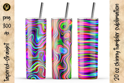 20 Oz Skinny Tumbler Abstract Neon Lines Sublimation Design Pack Sublimation oyonnidesign 