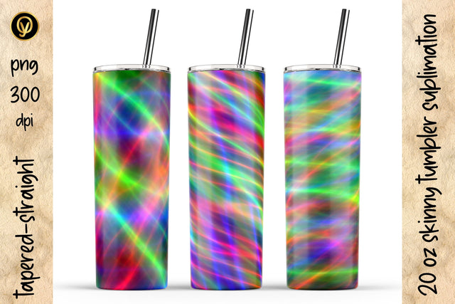 20 Oz Skinny Tumbler Abstract Neon Lines Sublimation Design Pack Sublimation oyonnidesign 