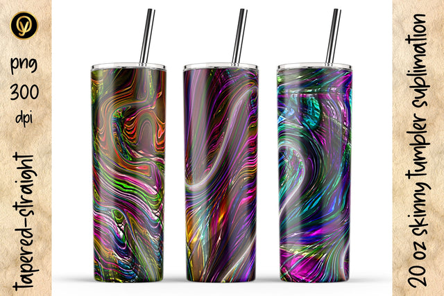 20 Oz Skinny Tumbler Abstract Wavy Liquid Sublimation Sublimation oyonnidesign 