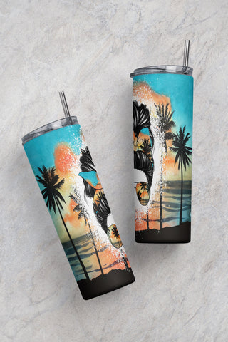 20 Oz skinny tumbler beach messy bun mom wrap tapered straight template digital download sublimation graphics instant download sublimation Sublimation CaldwellArt 
