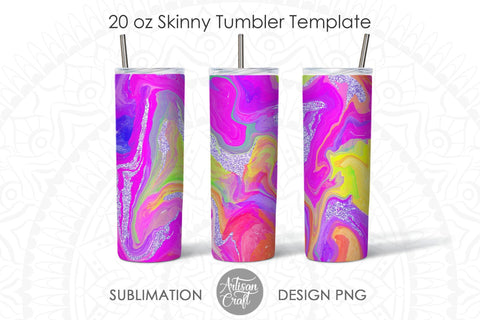 20 oz skinny tumbler design, multicolor marble SVG Artisan Craft SVG 