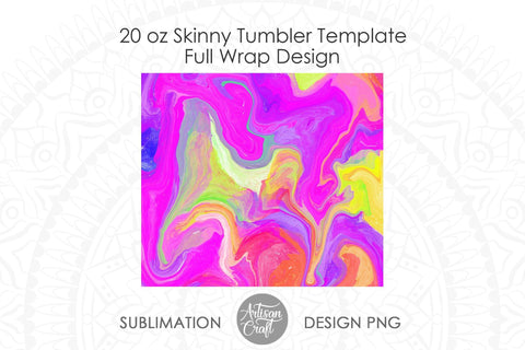 20 oz skinny tumbler design, multicolor marble SVG Artisan Craft SVG 