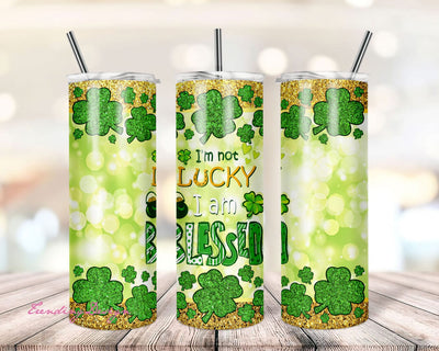 20 oz Skinny Tumbler Design Sublimation - I'm Blessed Skinny Tumbler Template - St Patrick's Day Png Sublimation Tumbler Designs Sublimation TrendingDesign 
