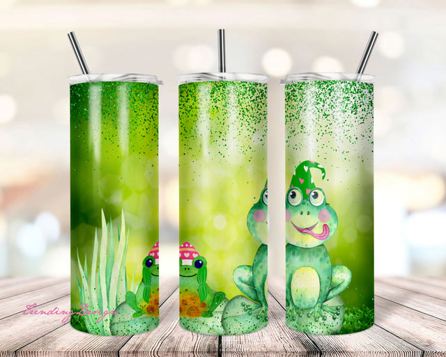 20 oz Skinny Tumbler Frog Sunflower Butterflies Frogs Sublimation Design Digital Download PNG Sublimation TrendingDesign 