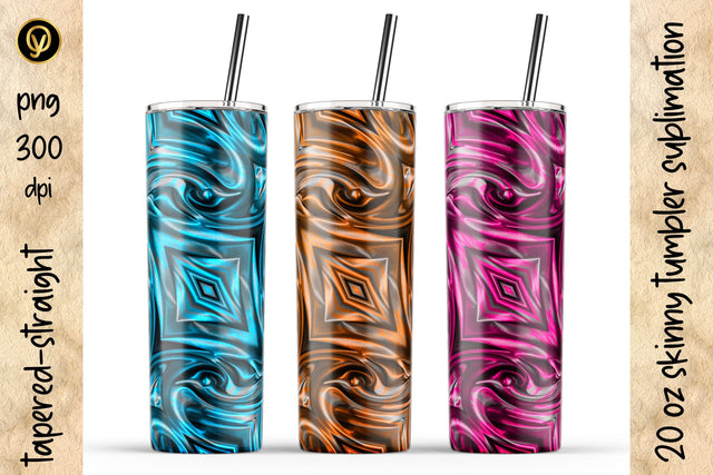 20 Oz Skinny Tumbler Geometric Texture Sublimation Design Pack Sublimation oyonnidesign 