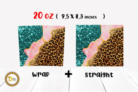 20 Oz skinny Tumbler leopard design Sublimation Dina.store4art 