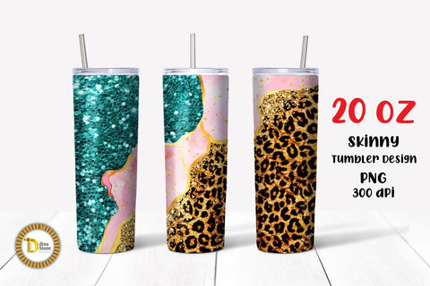 20 Oz skinny Tumbler leopard design Sublimation Dina.store4art 