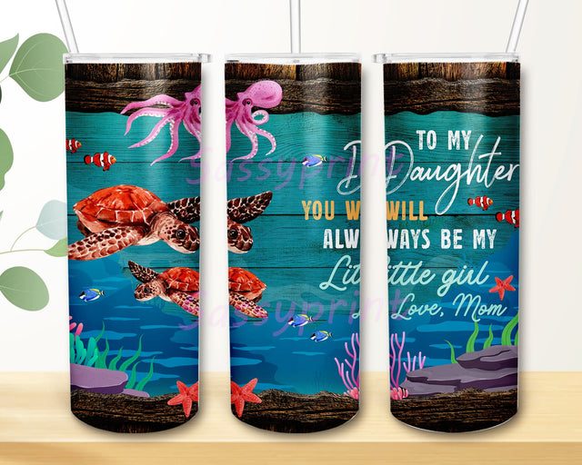 20 oz Skinny Tumbler Mom To My Daughter Turtle Sublimation Design Digital Download PNG Sublimation sassyprint 
