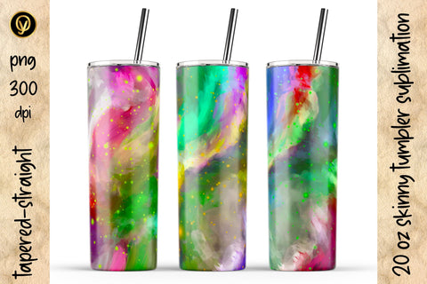 20 Oz Skinny Tumbler Multicolor Abstract Sublimation Sublimation oyonnidesign 