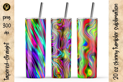 20 Oz Skinny Tumbler Neon Background Sublimation Design Pack Sublimation oyonnidesign 
