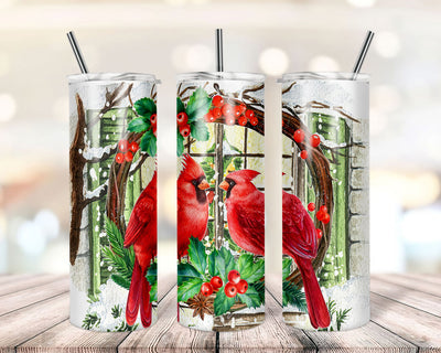 20 Oz skinny Tumbler Northern Cardinals wrap tapered straight template digital download sublimation graphics Sublimation TrendingDesign 