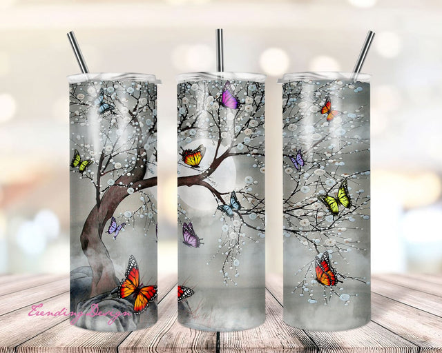20 Oz skinny tumbler png butterfly wrap tapered straight template digital download sublimation graphics instant download sublimation Sublimation TrendingDesign 