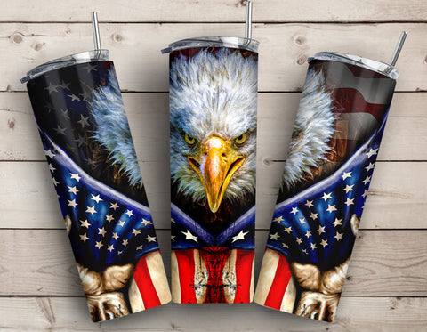 20 Oz skinny tumbler png eagle old flag wrap tapered straight template digital download sublimation graphics instant download Sublimation TrendingDesign 