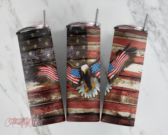 20 Oz skinny tumbler png eagle old flag wrap tapered straight template digital download sublimation graphics Sublimation CaldwellArt 