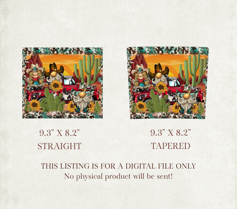 20 oz Skinny Tumbler PNG Gnome Truck Gnomes Tumbler Png, Cowhide Gnome Truck Tumbler Png, Sublimation TrendingDesign 