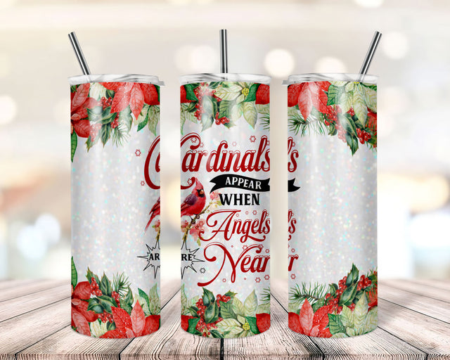 20 Oz skinny Tumbler Png Winter Red Bird wrap tapered straight template digital download sublimation graphics instant download Sublimation TrendingDesign 