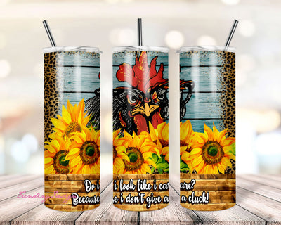 20 oz Skinny Tumbler Snarky Chicken Don't Give a Cluck and Blank Sublimation Design Digital PNG Instant DIGITAL Sublimation TrendingDesign 