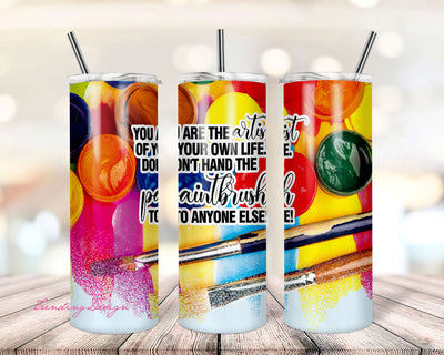 20 oz Skinny Tumbler Splatter Paint Artist Blank and Quote Sublimation Design Digital Download PNG Instant DIGITAL Sublimation TrendingDesign 