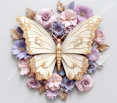 20 oz Skinny Tumbler Sublimation, 3D butterfly - PNG Sublimation LovelyDigitalPixels 