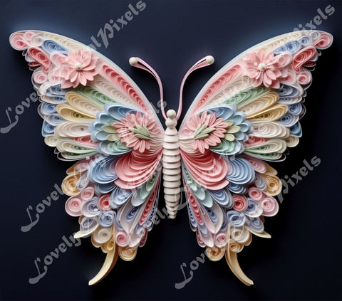 20 oz Skinny Tumbler Sublimation, 3D butterfly - PNG Sublimation LovelyDigitalPixels 