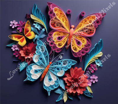 20 oz Skinny Tumbler Sublimation, 3D butterfly - PNG Sublimation LovelyDigitalPixels 