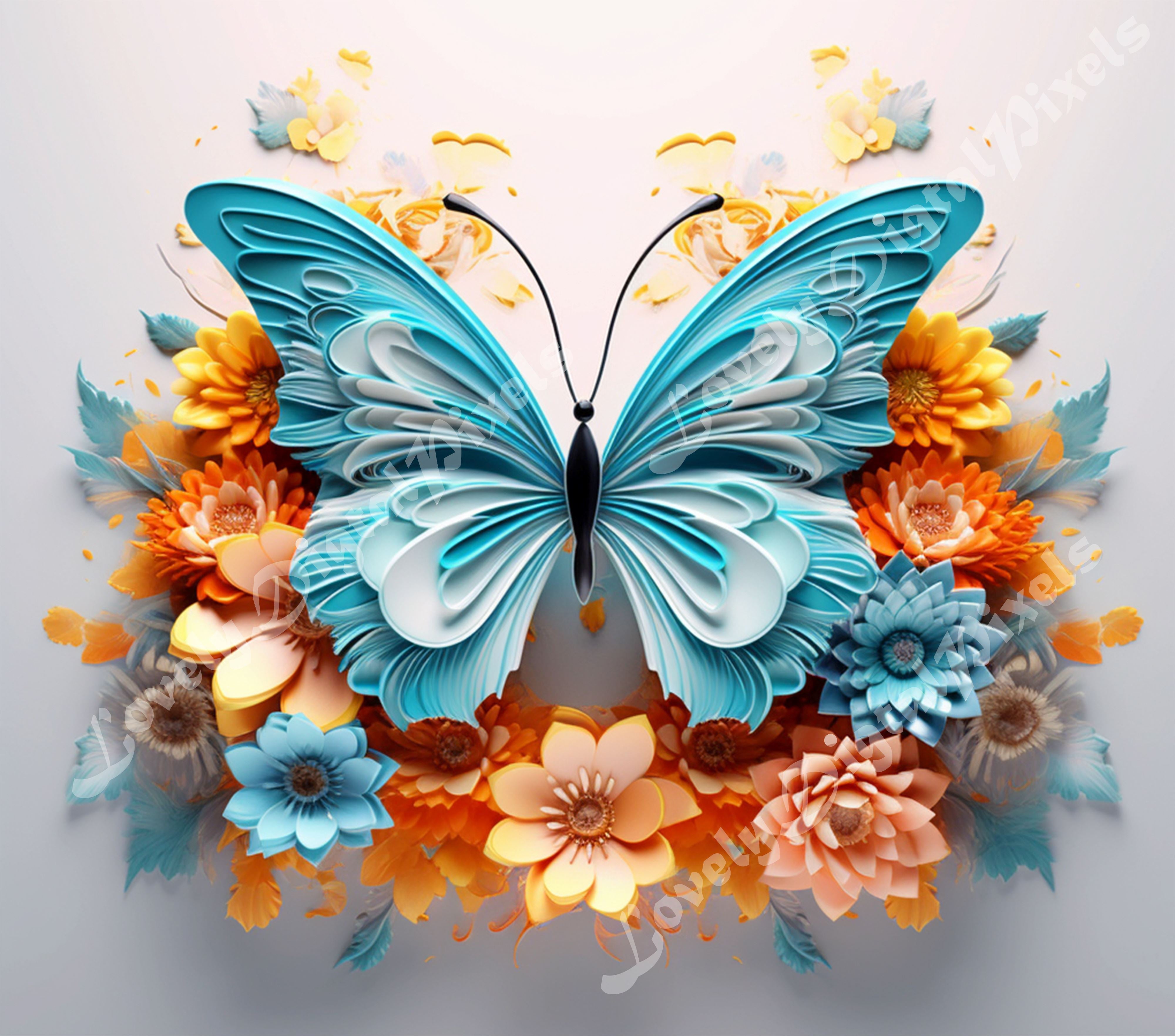 3d Butterfly png images