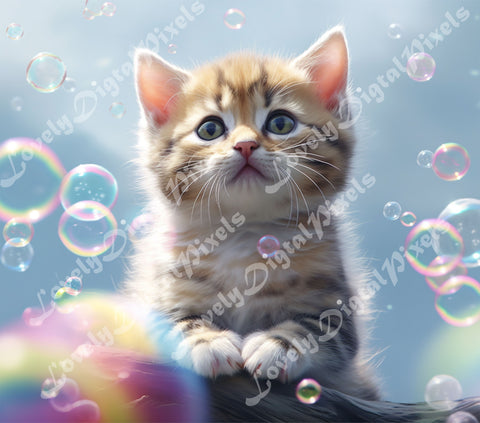 20 oz Skinny Tumbler Sublimation, 3D cat- PNG Sublimation LovelyDigitalPixels 