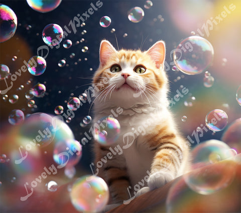 20 oz Skinny Tumbler Sublimation, 3D cat- PNG Sublimation LovelyDigitalPixels 