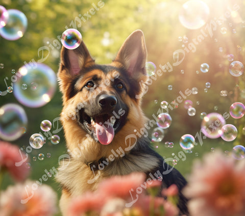 20 oz Skinny Tumbler Sublimation, 3D dog in bubbles - PNG Sublimation LovelyDigitalPixels 