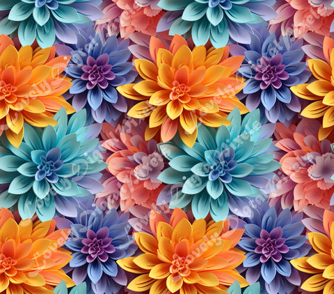 20 oz Skinny Tumbler Sublimation, 3D flowers- PNG Sublimation LovelyDigitalPixels 