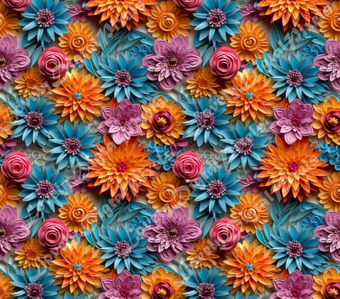 20 oz Skinny Tumbler Sublimation, 3D flowers- PNG Sublimation LovelyDigitalPixels 