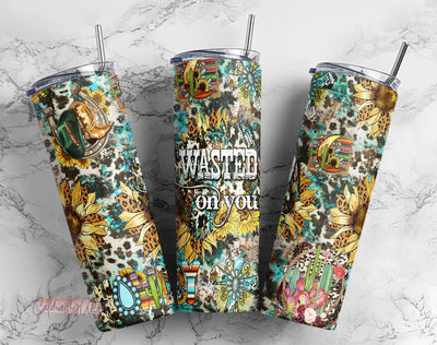 20 oz Skinny Tumbler Sublimation Abstract Cowboy Cow Print, Rustic Country Music Skinny Tumbler Png Sublimation CaldwellArt 
