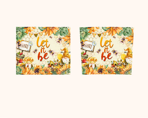 20 oz Skinny Tumbler Sublimation Design Gnome, Let it be, Sunflowers Template tumbler PNG Sublimation CaldwellArt 