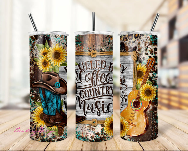 20 oz skinny tumbler sublimation design Guitar Country music digital PNG design Sublimation TrendingDesign 
