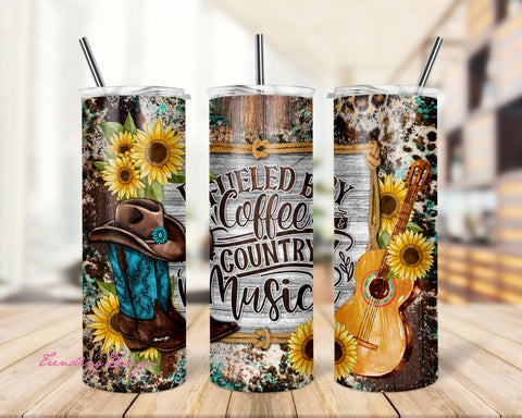 20 oz skinny tumbler sublimation design Guitar Country music digital PNG design Sublimation TrendingDesign 