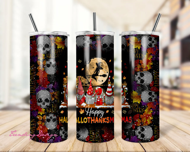 20 oz Skinny Tumbler Sublimation Design Milkyway Happy Hallothanksmas Design Digital Download PNG Instant DIGITAL ONLY milky Sublimation TrendingDesign 