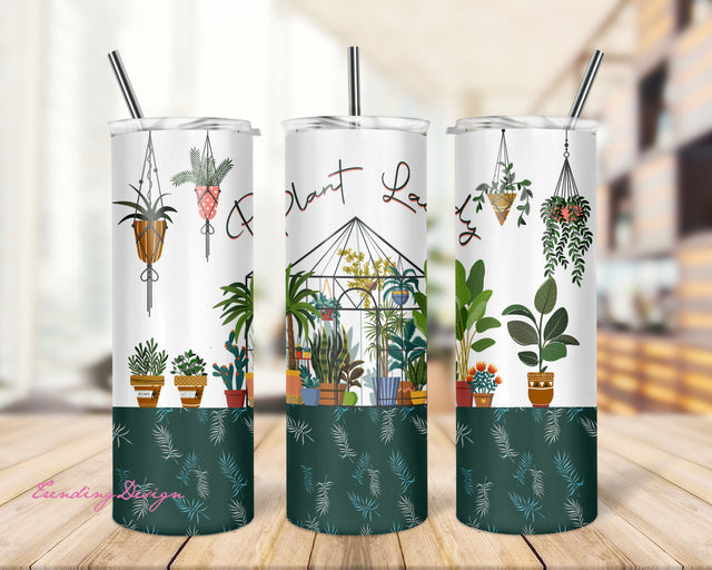 20 oz Skinny Tumbler Sublimation Design - Plant Lady Digital Download PNG- Garden Greenhouse Sublimation TrendingDesign 