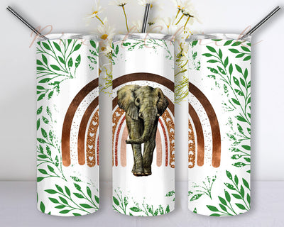 20 oz Skinny Tumbler Sublimation Design Rainbow Elephant Sublimation Tumbler Designs Sublimation PixelChick 