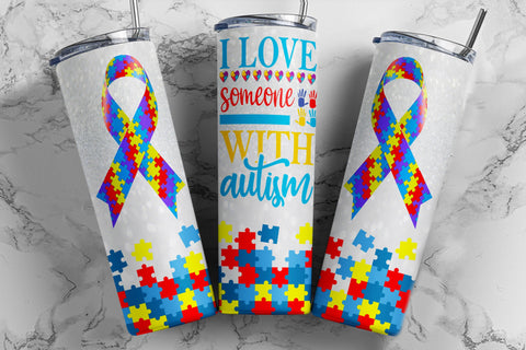 20 oz Skinny Tumbler Sublimation Design Template Autism Tumbler Design Straight & Tapered Digital Download PNG Sublimation TumblersByPhill 