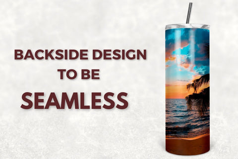 20 oz Skinny Tumbler Sublimation Design Template Beach Sunset Tumbler Design Straight & Tapered Digital Download PNG Sublimation TumblersByPhill 